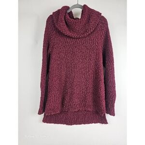 Women's,  szL, Liz Claiborne,  chunky, Oversized maroon/purple,Cowl Neck sweater